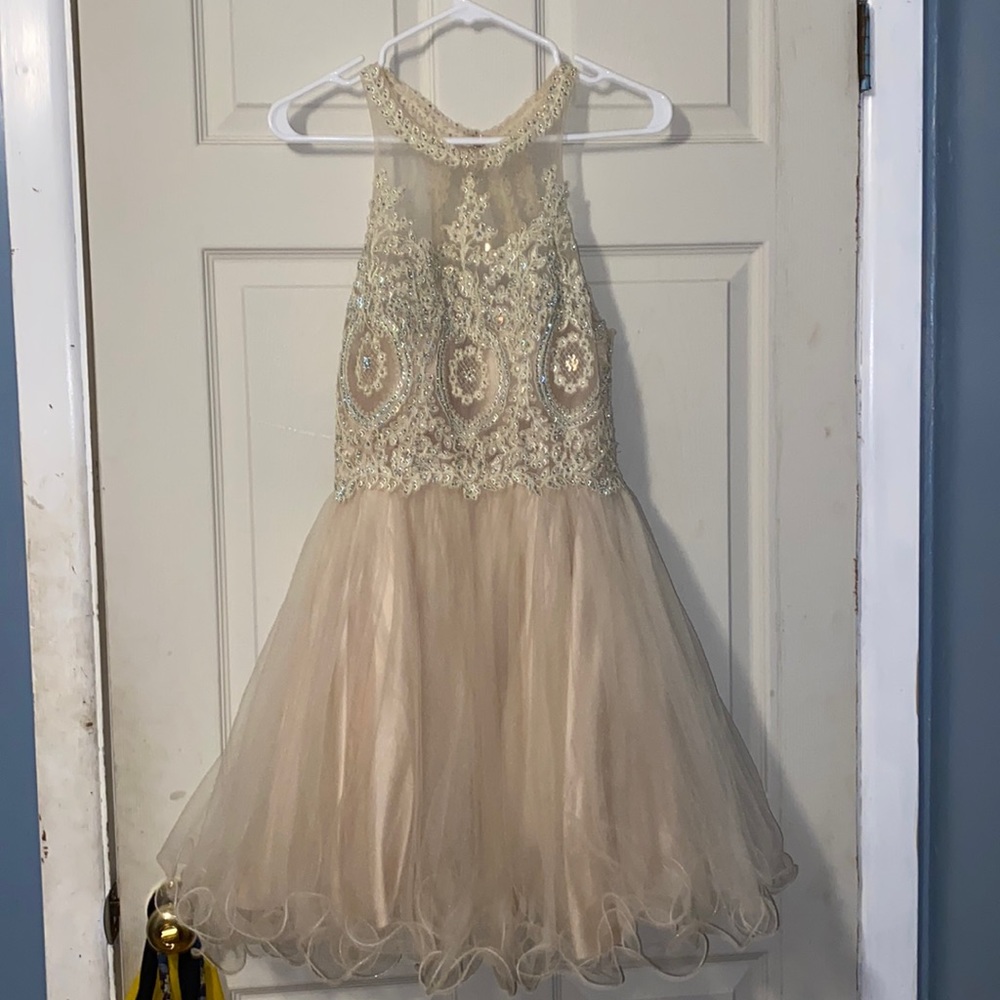 FORYOUDRESS JR Prom Beige Dress